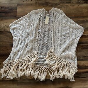 Elegant Fringe Open-Front Kimono Cardigan